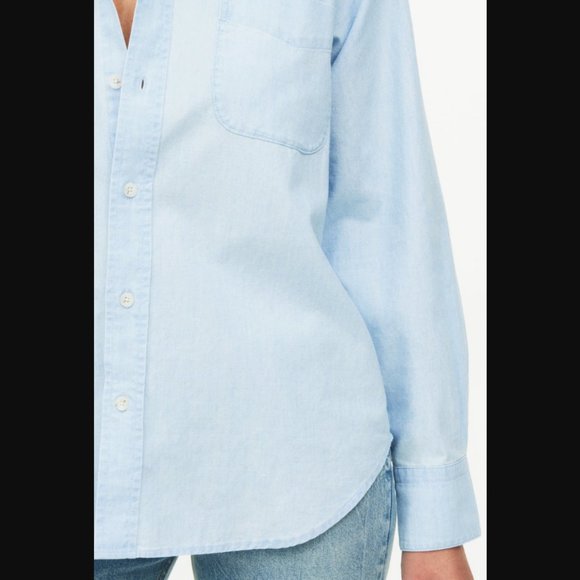 ZARA NEW WOMAN OVERSIZE DENIM SHIRT LIMITED EDITION LIGHT BLUE 5216/266 Size M - Picture 6 of 9